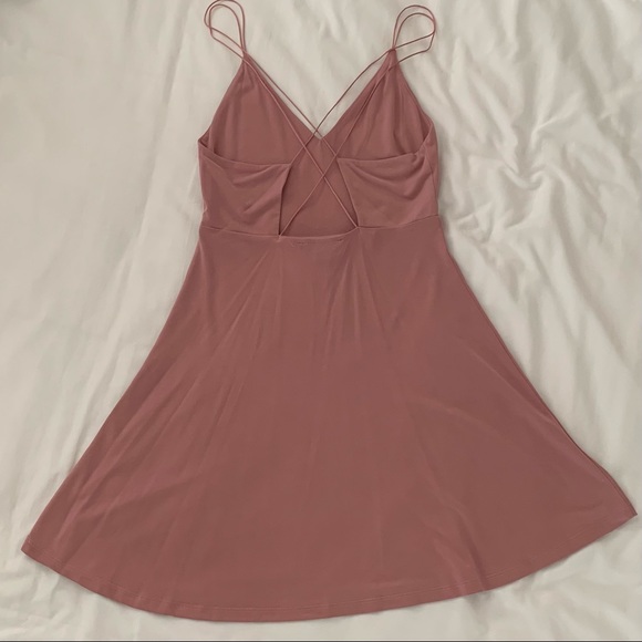 PINK FLOWY MINI DRESS - STRAPPY BACK - Picture 2 of 3